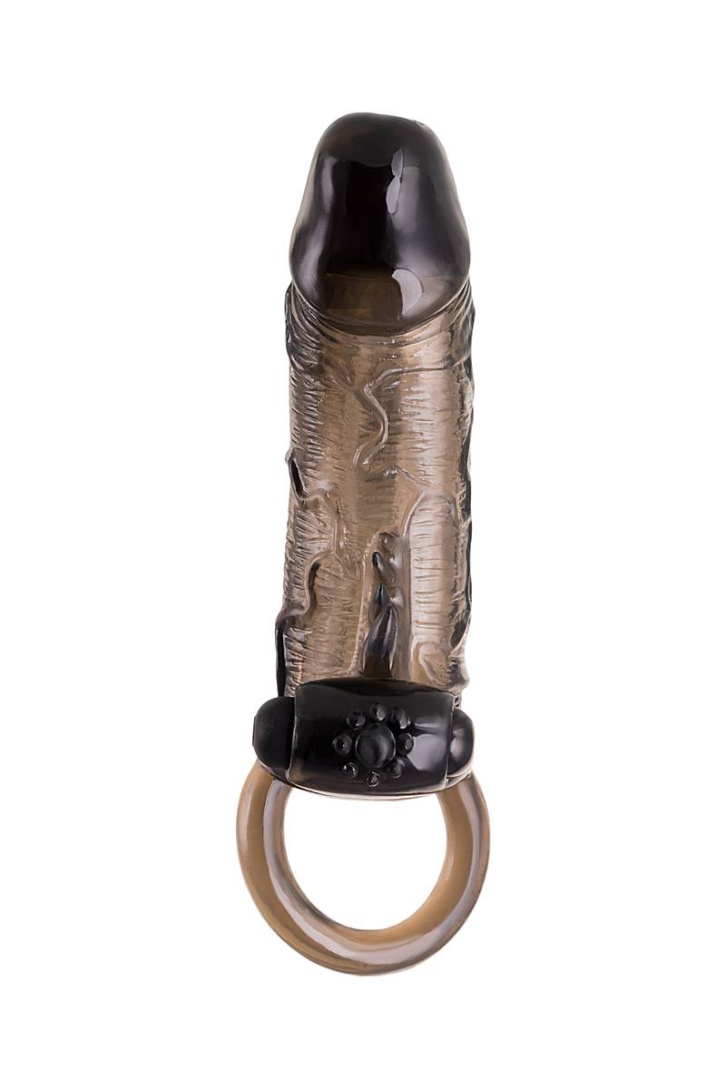 	Удлиняющая насадка TOYFA XLOVERS с вибрацией, эластомер, черная, 19,4см