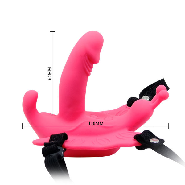 АКЦИЯ Силиконовая вибробабочка ULTRA WOODROW, 10 режимов вибрации, силикон, розовая, 11х х 6,5 см