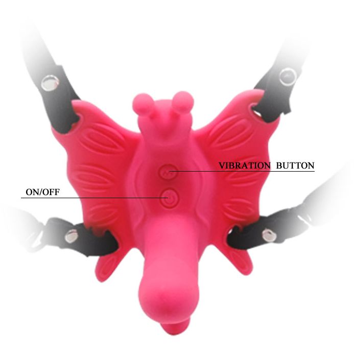 АКЦИЯ Силиконовая вибробабочка ULTRA WOODROW, 10 режимов вибрации, силикон, розовая, 11х х 6,5 см