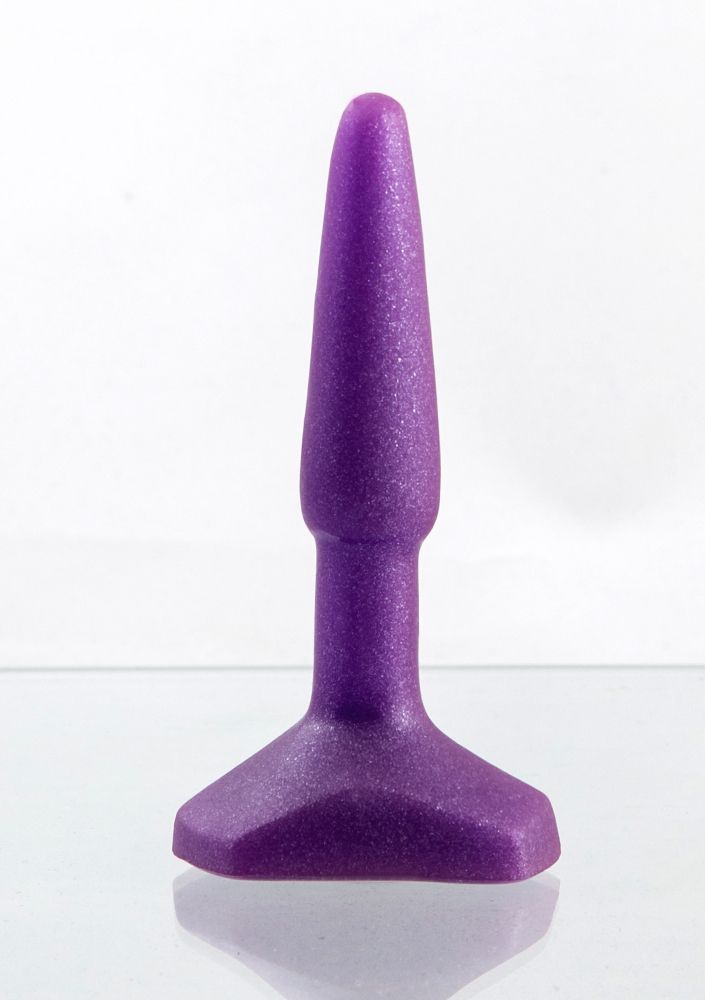 АКЦИЯ 30% Анальная втулка SMALL ANAL PLUG PURPLE Pure Elastic, фиолетовая, 12(10)х2 см