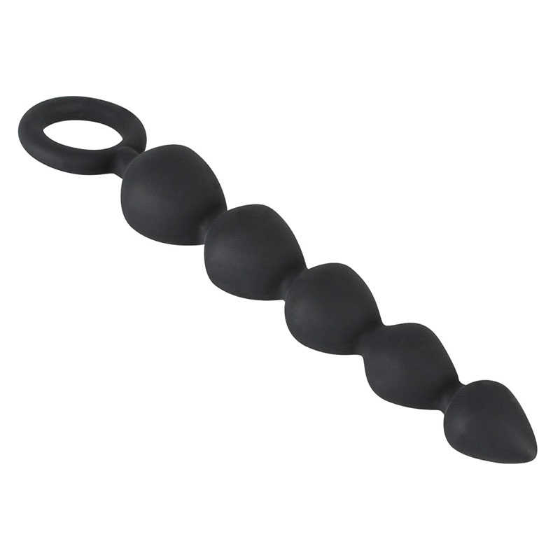 Стимулятор-Елочка с кольцом, силикон, черная, 17,5х2,5 см