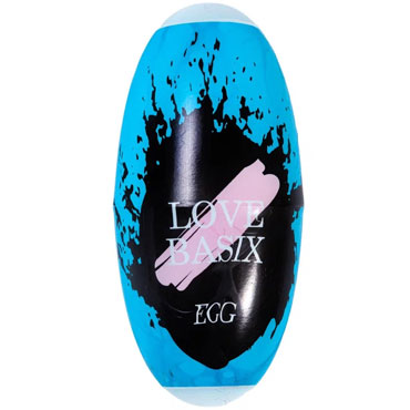 Мастурбатор-яйцо LOVE BASIX EGG, многоразовое, голубое, 8х6х3 см