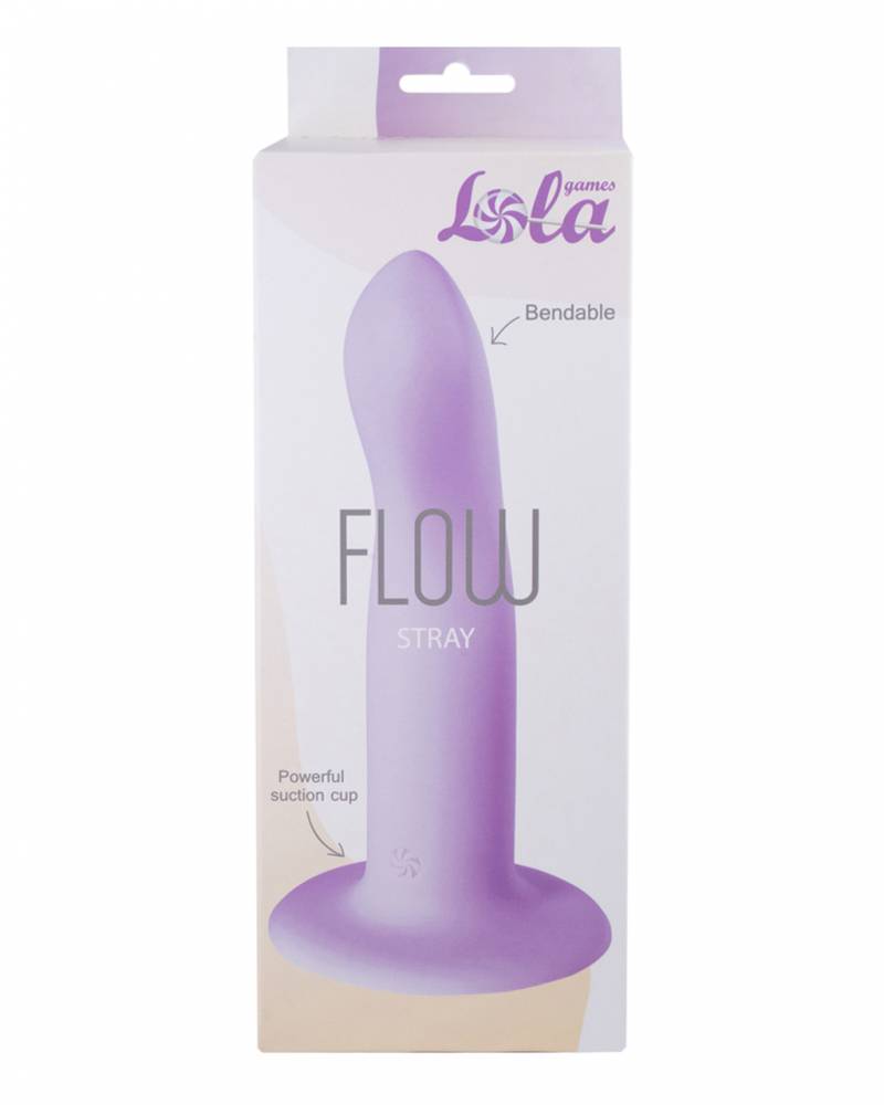 Нереалистичный фаллоимитатор FLOW STRAY PURPLE жидкий силикон, фиолетовый, 16,6(15)х3,4 см