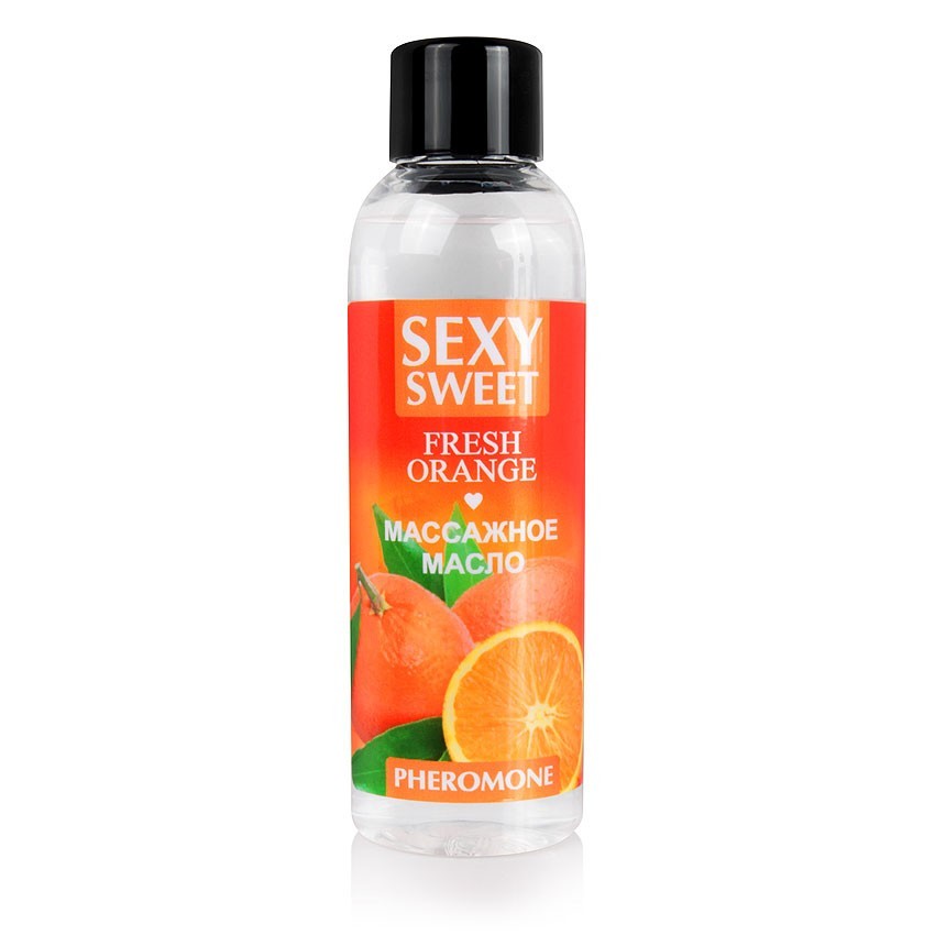 Массажное масло FRESH ORANGE с феромонами, аромат сочного апельсина, 75 мл  