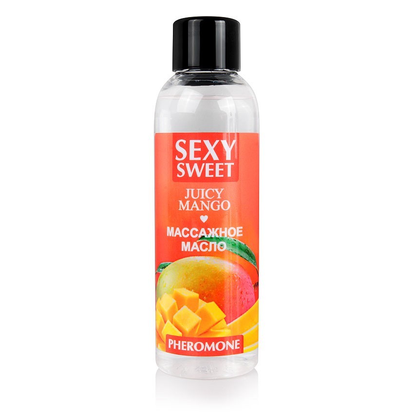 Массажное масло JUICY MANGO с феромонами, аромат  спелого манго, 75 мл  