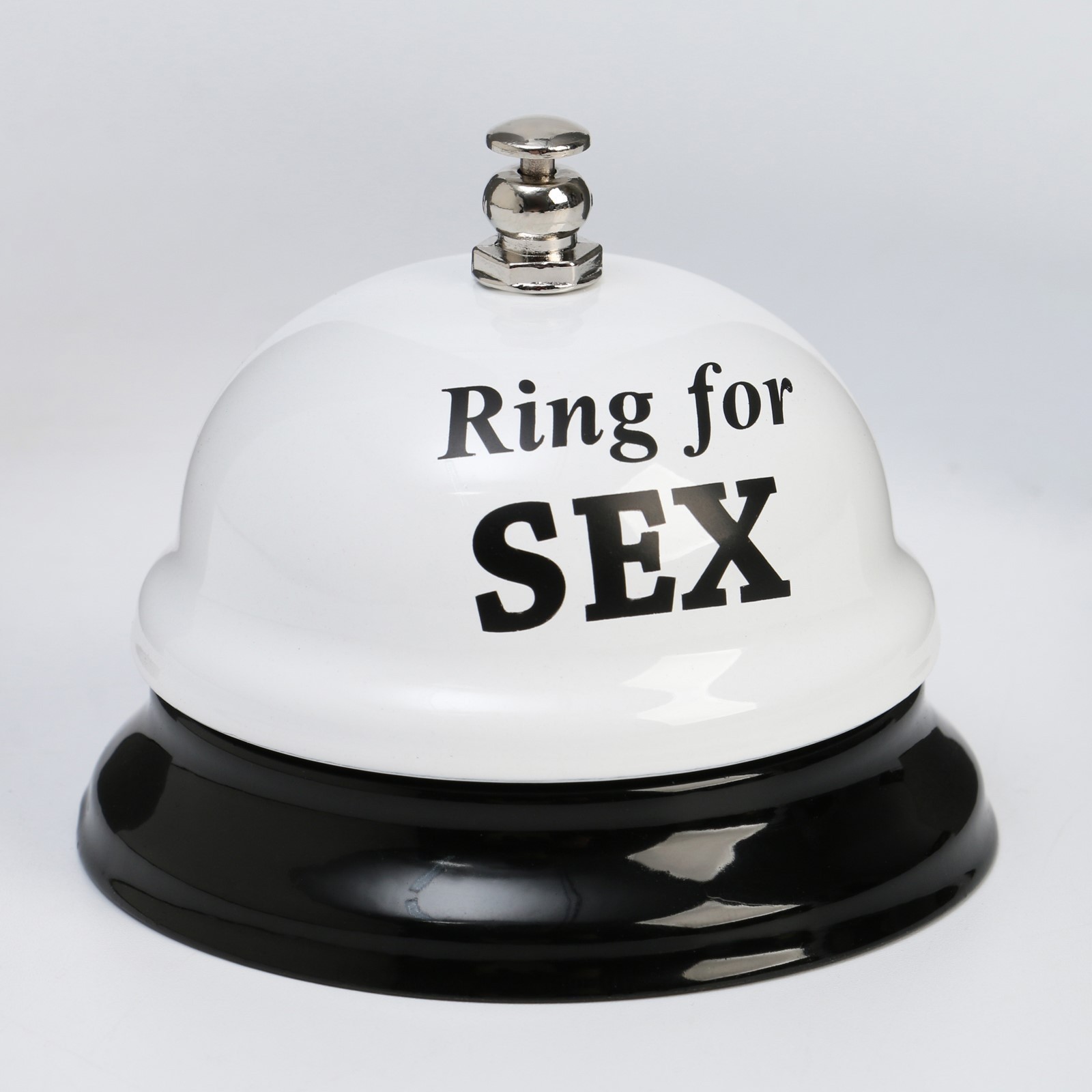 Звонок настольный RING FOR SEX, 7.5х7.5х6.5 см, цвет - белый