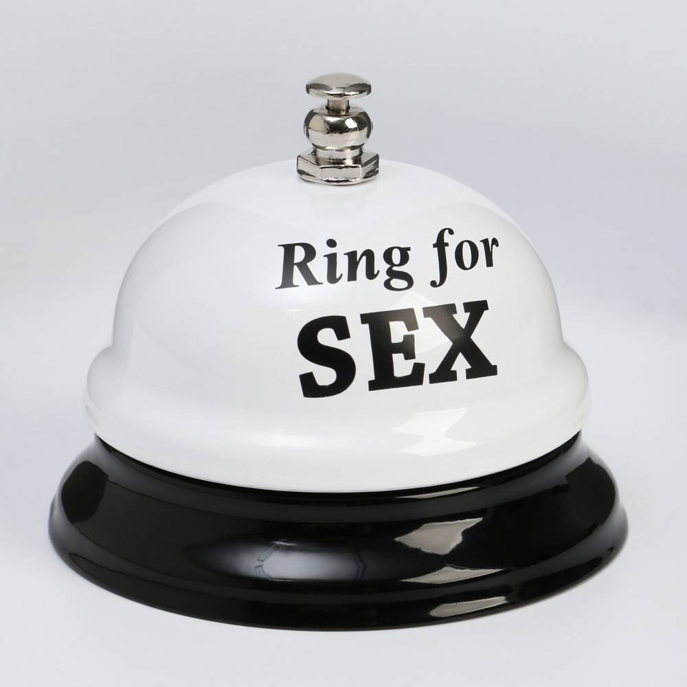 Звонок настольный RING FOR SEX, 7.5х7.5х6.5 см, цвет - белый