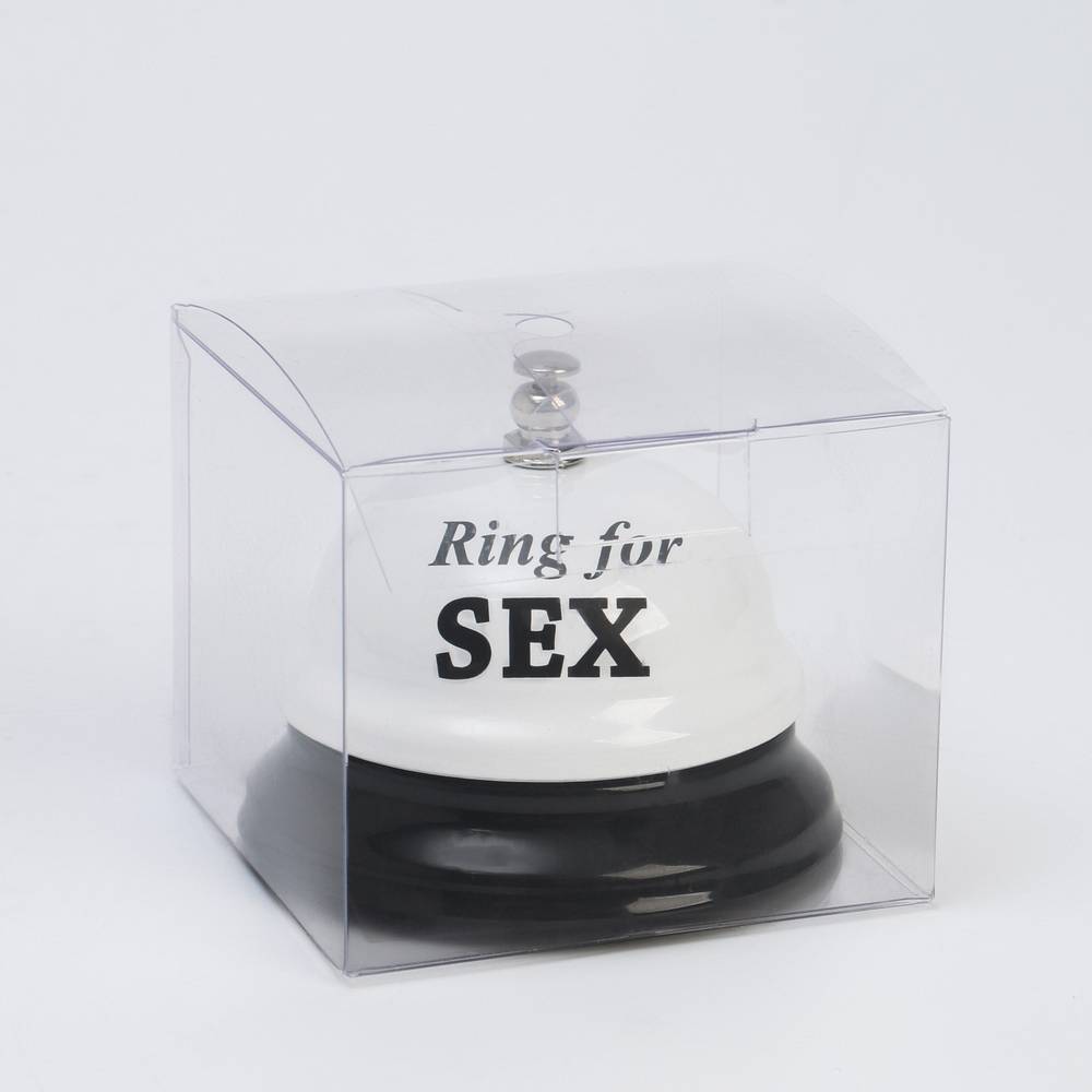 Звонок настольный RING FOR SEX, 7.5х7.5х6.5 см, цвет - белый