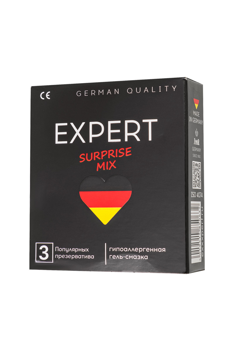 Презервативы  EXPERT SURPRISE MIX GERMANY  разных текстур, форм, 3 шт (микс)
