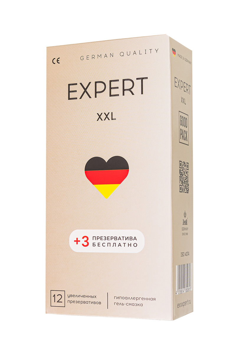 Презервативы EXPERT XXL GERMANY увеличенного размера,   12шт +(3 бесплатно)