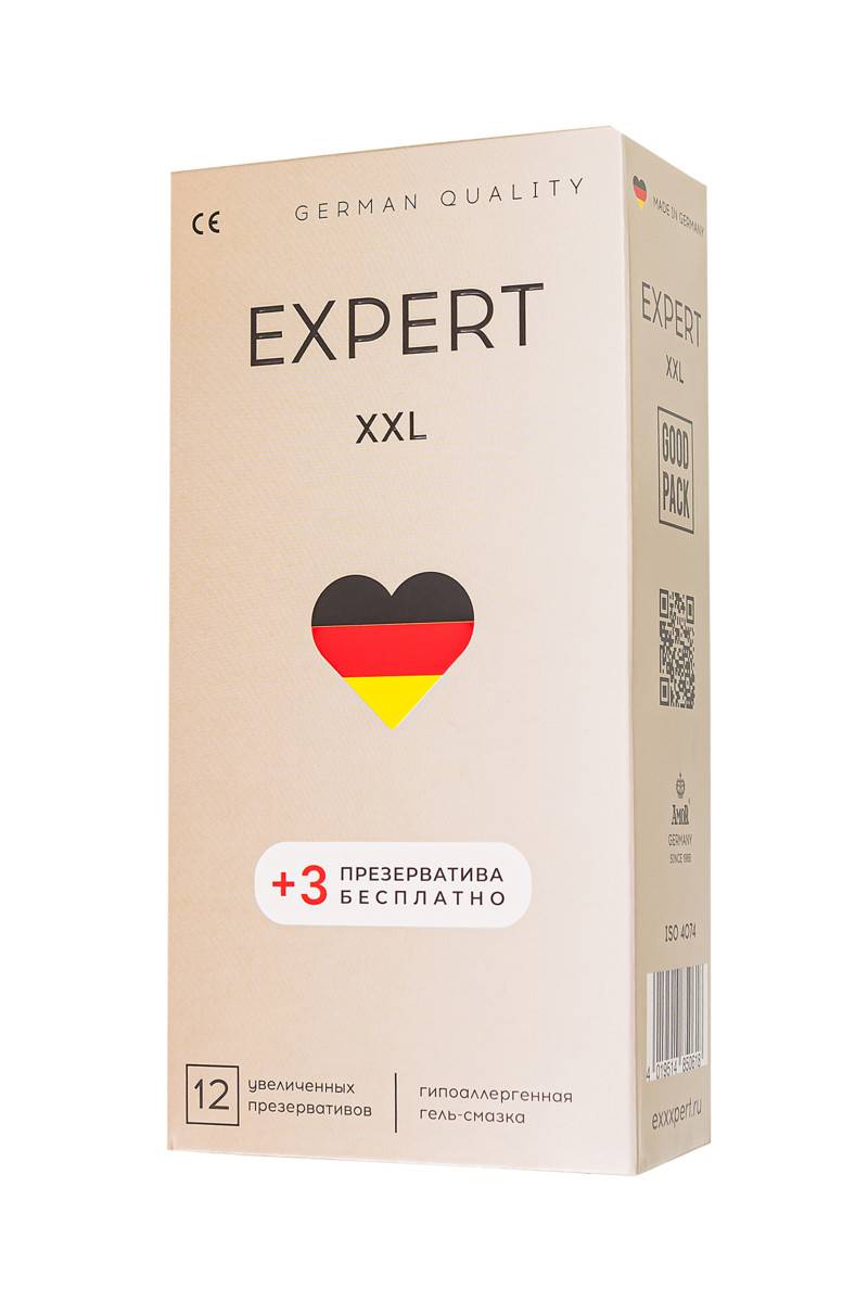 УЦЕНКА Презервативы EXPERT XXL GERMANY увеличенного размера, 12шт +(3 бесплатно) сроки годности