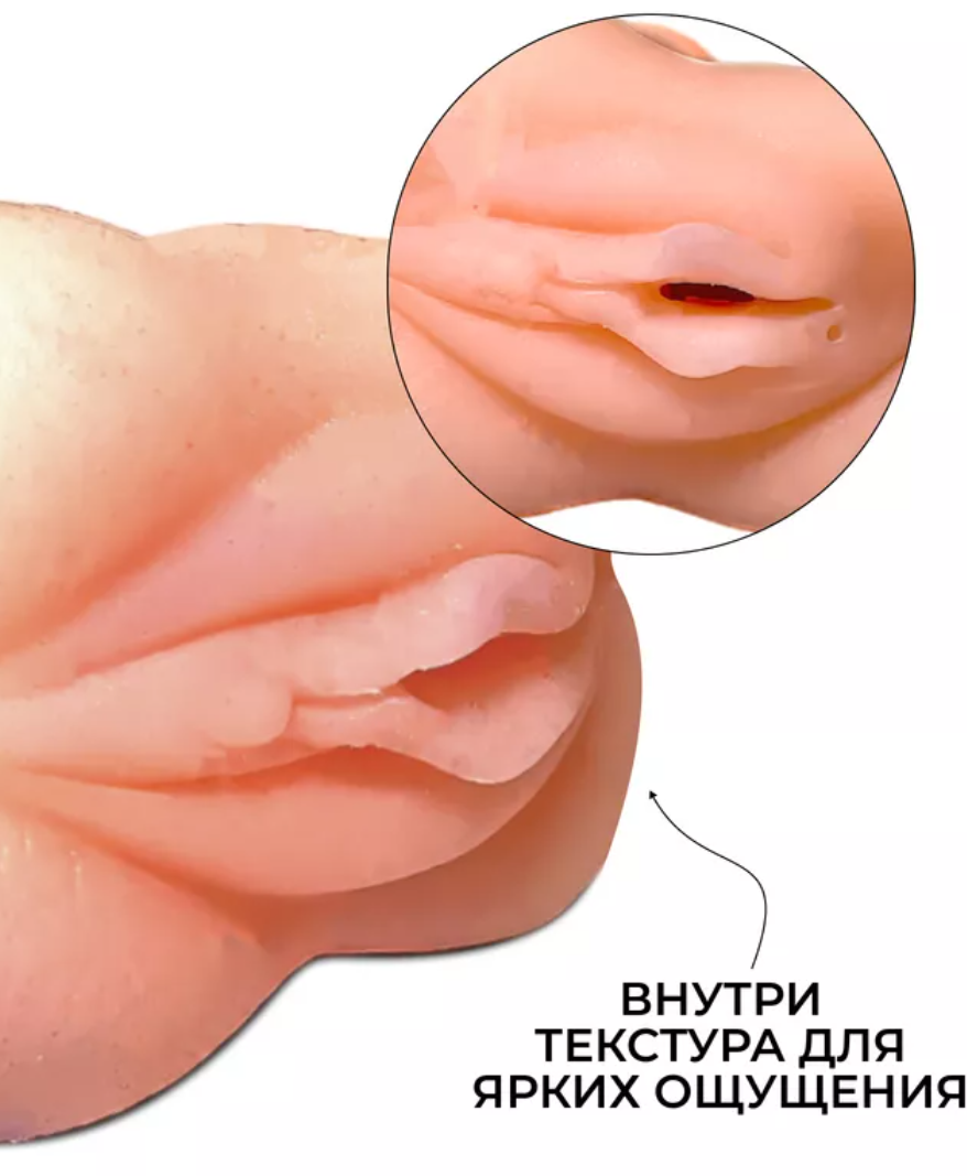Мастурбатор с Фаллоимитатором универсальный 2 в 1 (для него и для нее), кибер-кожа, 17х3,5 см