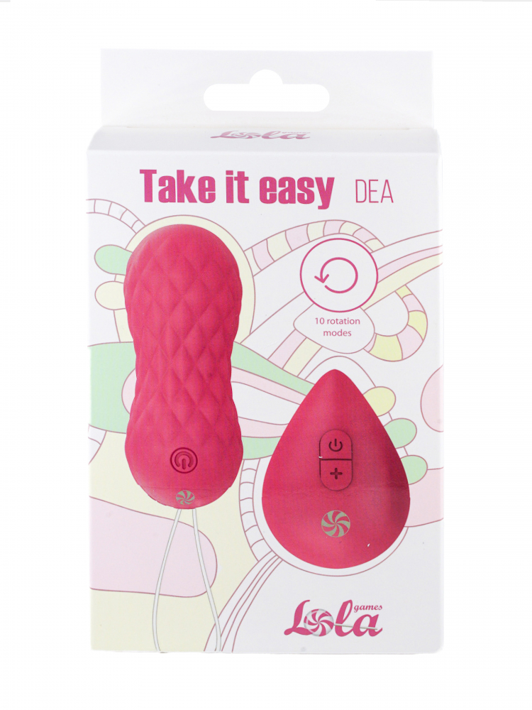 	Вращающиеся виброшарики TAKE IT EASY DEA PINK с функцией РОТАЦИИ, пульт управления ДУ, перезаряжаемые,   розовые, 8,3х3,4 см