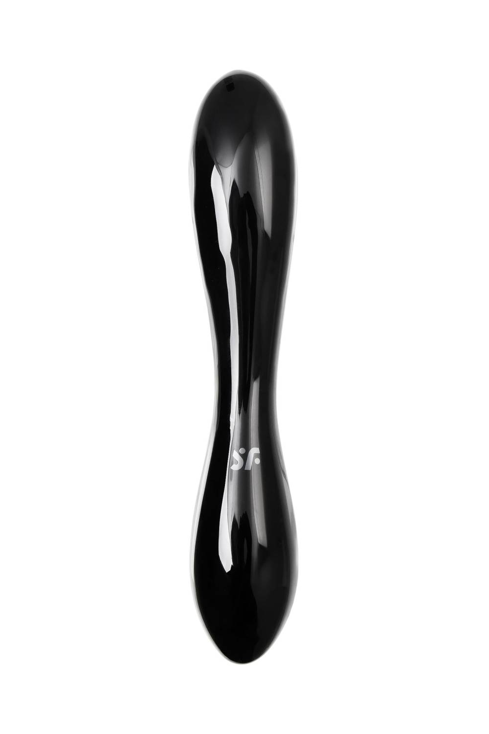 Двусторонний фаллоимитатор SATISFYER DAZZLING CRYSTAL1, боросиликатное стекло, черный, 18,5 см