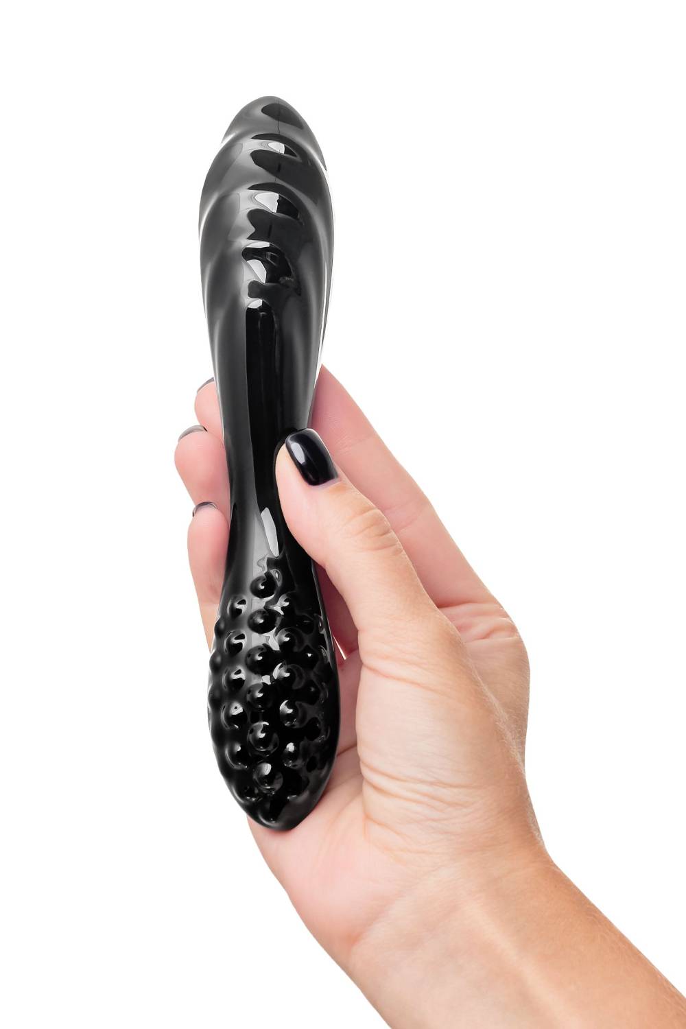 Двусторонний фаллоимитатор SATISFYER DAZZLING CRYSTAL1, боросиликатное стекло, черный, 18,5 см