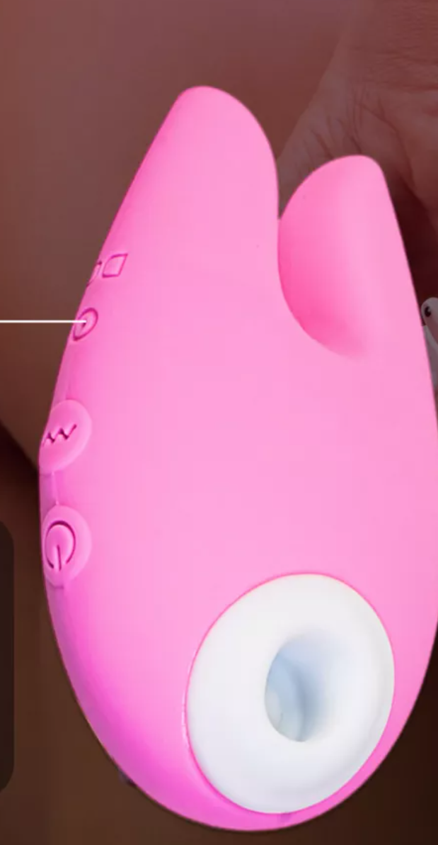 Вакуумно-волновой стимулятор с вибрирующими кончиками, 10 режимов вибрации, 5 - вакуума, силикон, розовый, 9х6х3,7 см