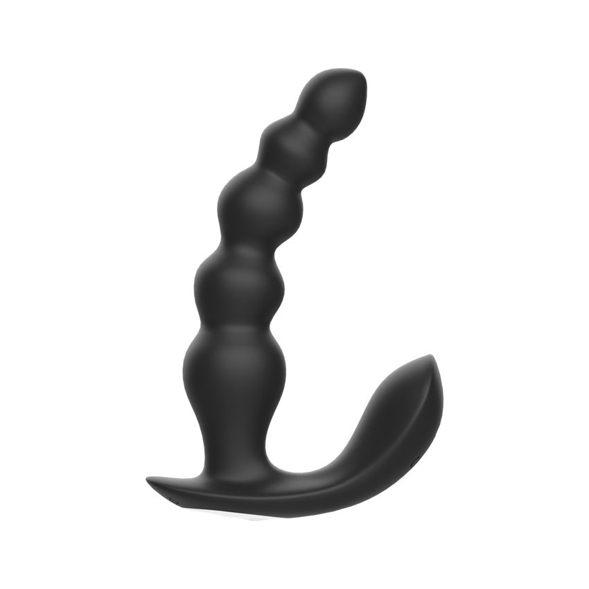 Вибромассажер простаты ANAL BEAD VIBRATOR, 10 режимов вибрации, пульт ДУ, силикон, черный, L рабочей части 15 см,  D 2,5x3,1x3,8 см    