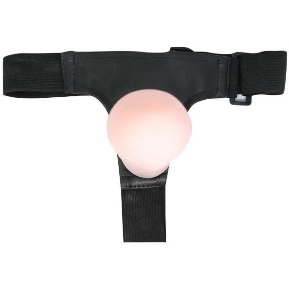 Крупный страпон ULTRA  PASSIONATE HARNESS с гибким хребтом, ТПР,  23х 5 см