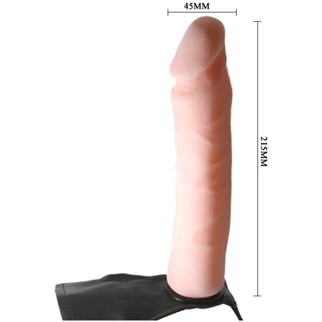 Крупный страпон ULTRA  PASSIONATE HARNESS с гибким хребтом, ТПР,  23х 5 см