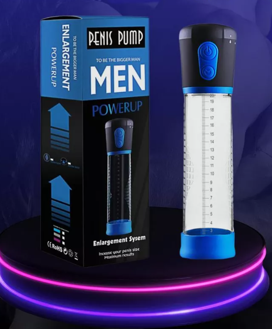 Вакуумная помпа BIGGER MAN  автоматическая перезаряжаемая, медицинский силикон; abs-пластик, 25х6,9 см