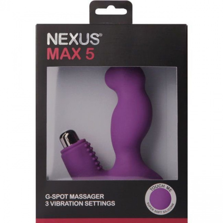  Универсальный вибромассажер   NEXUS MAX 5 для простаты, точки G,  силикон, 3 режима, лиловый, 11,5 см