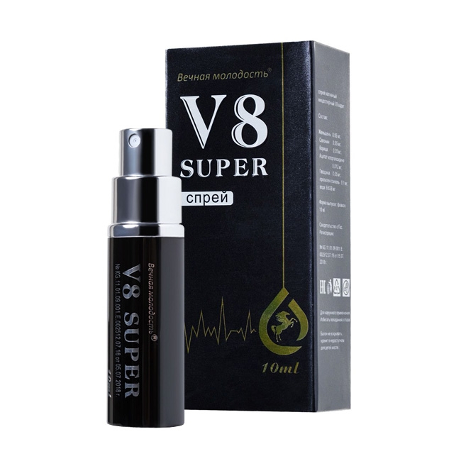 Возбуждающий мужской спрей-пролонгатор V8 SUPER, 10 мл