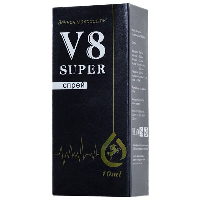 Возбуждающий мужской спрей-пролонгатор V8 SUPER, 10 мл
