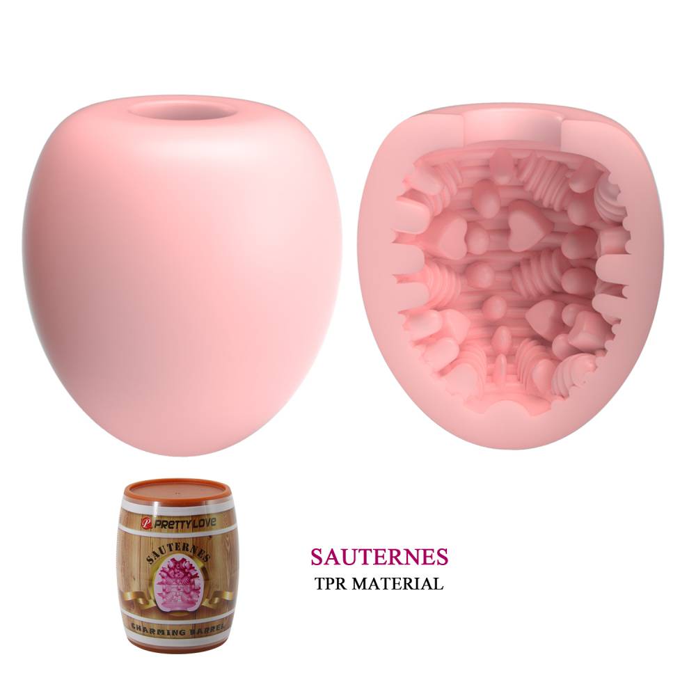 Маструбатор SAUTERMES в корпусе-бочонке, ТПР, розовый, 6,5х5х4,5 см