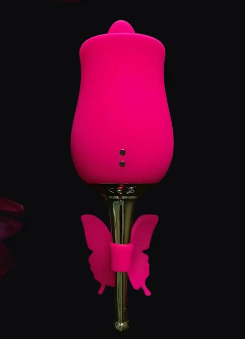 УЦЕНКА 50% Двусторонний вибратор-пульсатор с язычком FOR YOU TWO, 10 режимов язычка, 10 режимов пульсации ствола, силикон,АВС-пластик, светло-розовый,16 см (дефект язычка)