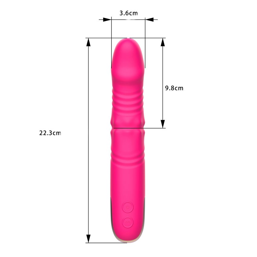 Вибратор MOON, 10 режимов фрикций, 10 режимов вибрации, вращение шариков, силикон, розовый,  22,3(15)х3,8 см 