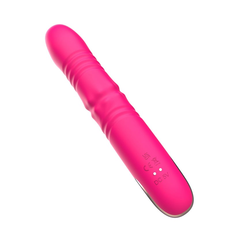 Вибратор MOON, 10 режимов фрикций, 10 режимов вибрации, вращение шариков, силикон, розовый, 22,3(15)х3,8 см