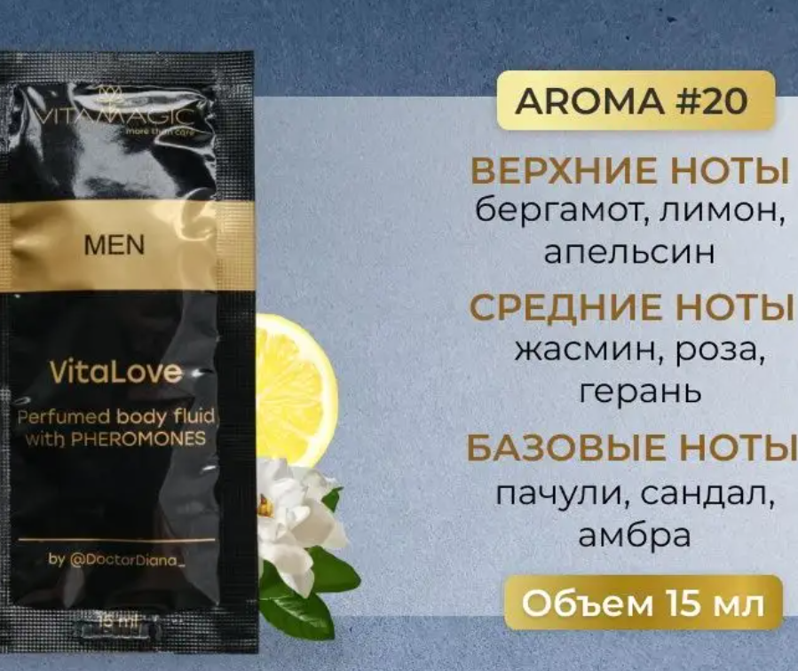 Набор 5 шт. парфюмированных лосьонов с концентратом феромонов, по 15 мл