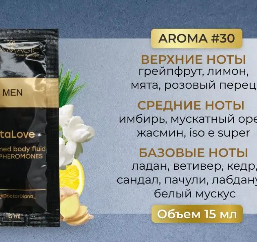 Набор 5 шт. парфюмированных лосьонов с концентратом феромонов, по 15 мл
