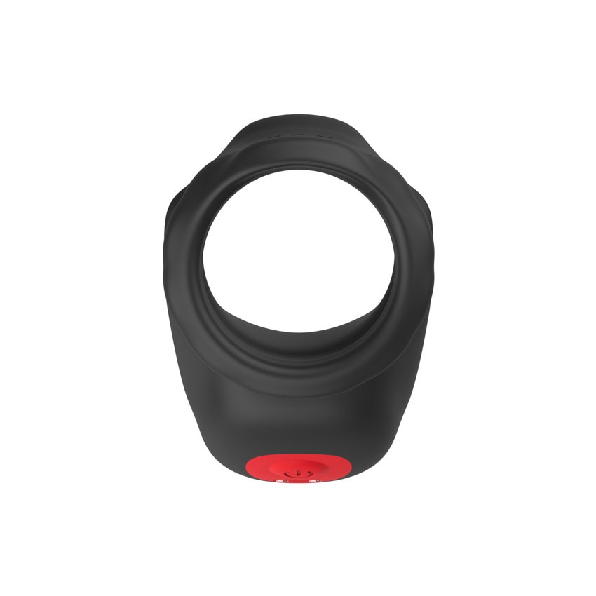 Двойное эрекционное кольцо LOCKING RING с виброэлементом, 10 режимов, пульт ДУ,  силикон, цвет - черный, 3,5х3,5 см 