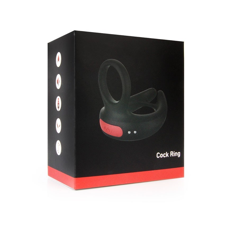 Вибромассажер-эрекционное кольцо COCK RING, 10 режимов вибрации, дистанционный пульт, силикон, черное, 4,5х3,3см