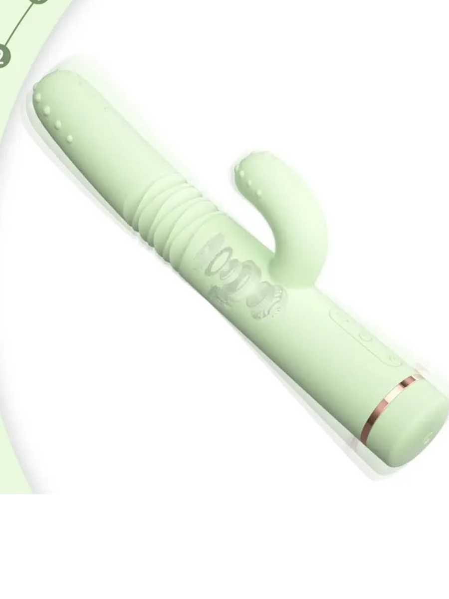 Премиум-вибратор LILO, WE LOVE телескопический, гибкий, 2 моторчика, 20 режимов, силикон, изумрудно-зеленый, 25(16)х3,5 см