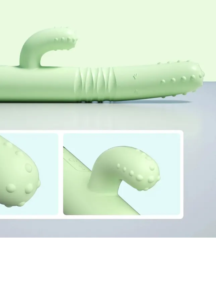 Премиум-вибратор LILO, WE LOVE телескопический, гибкий, 2 моторчика, 20 режимов, силикон, изумрудно-зеленый, 25(16)х3,5 см