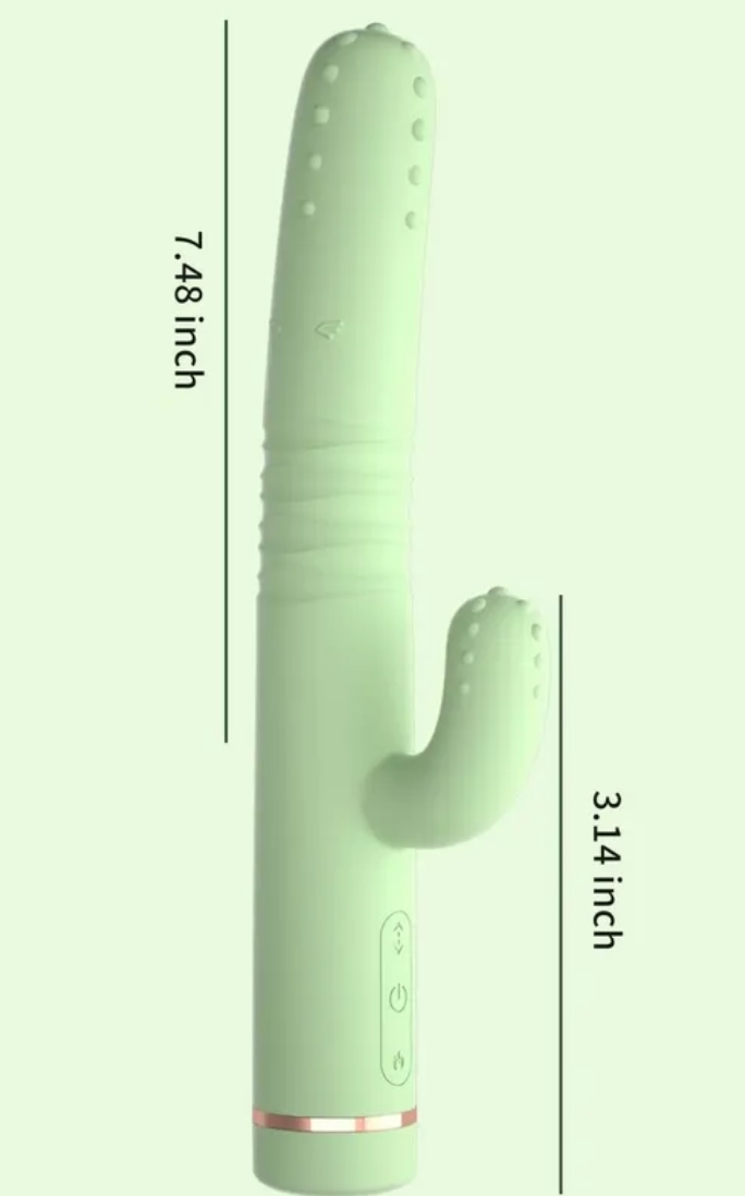 Премиум-вибратор LILO, WE LOVE телескопический, гибкий, 2 моторчика, 20 режимов, силикон, изумрудно-зеленый, 25(16)х3,5 см