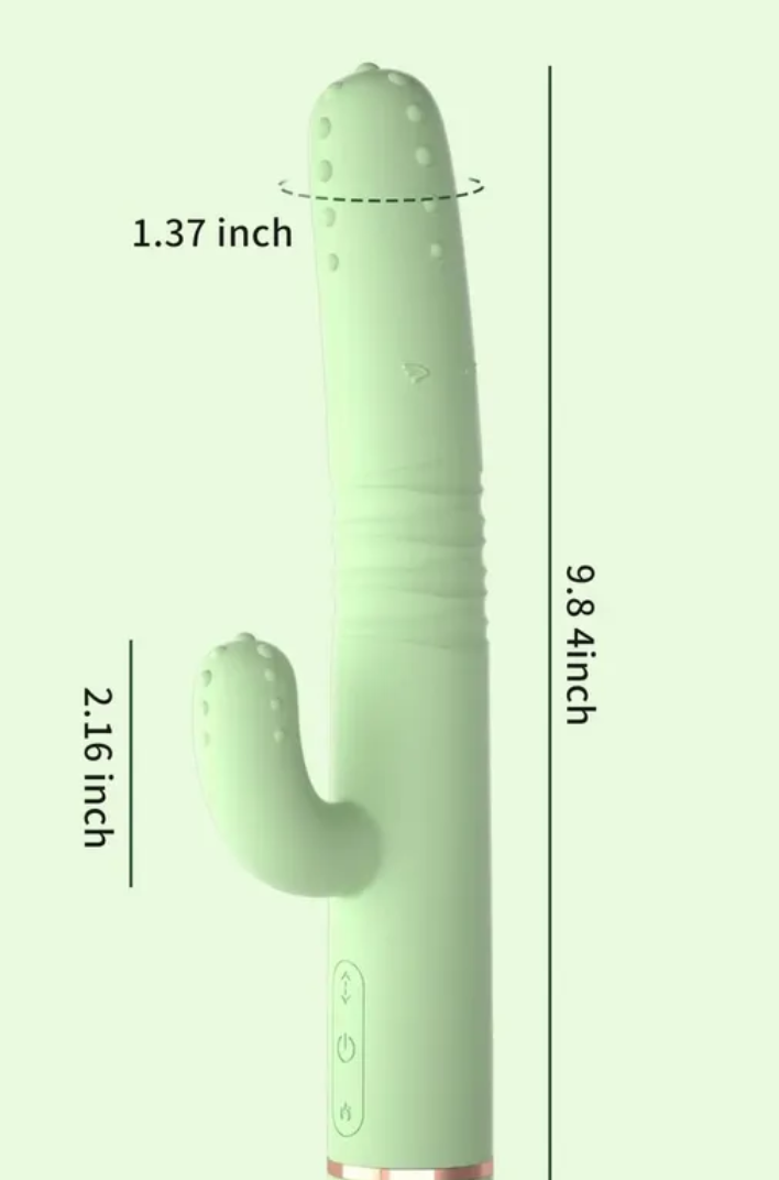 Премиум-вибратор LILO, WE LOVE телескопический, гибкий, 2 моторчика, 20 режимов, силикон, изумрудно-зеленый, 25(16)х3,5 см