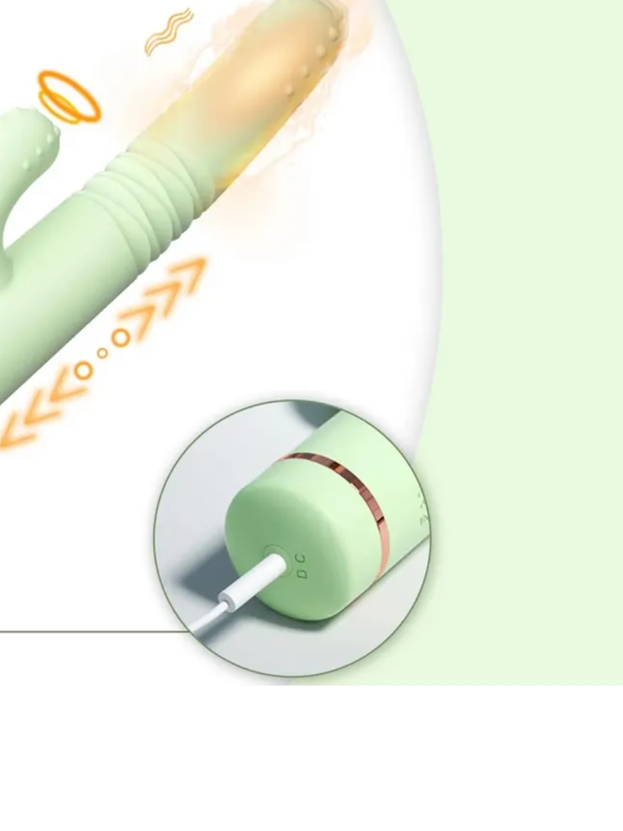 Премиум-вибратор LILO, WE LOVE телескопический, гибкий, 2 моторчика, 20 режимов, силикон, изумрудно-зеленый, 25(16)х3,5 см