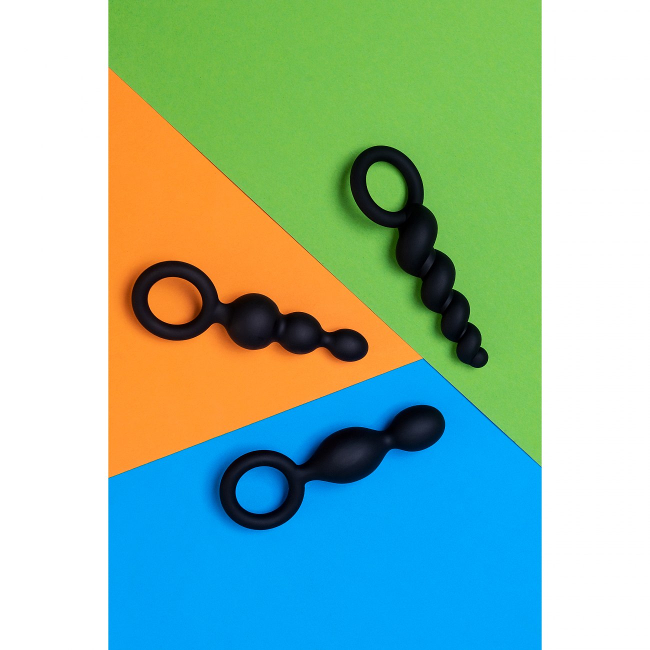 Набор анальных стимуляторов BOOTY CALL PLUGS от SATISFYER, 3 позиции, силикон, черные 