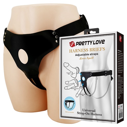 Универсальные трусики HARNESS BRIEFS для страпона, полиуретан, черные