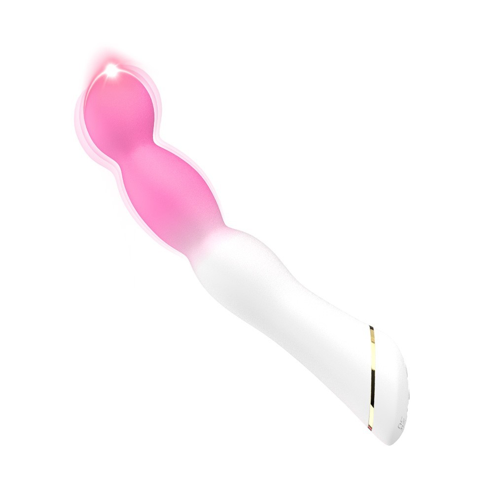 Гибкий вибратор-Елочка,  9 режимов вибрации, силикон, белый/розовый, 21,5х 3,3 см,