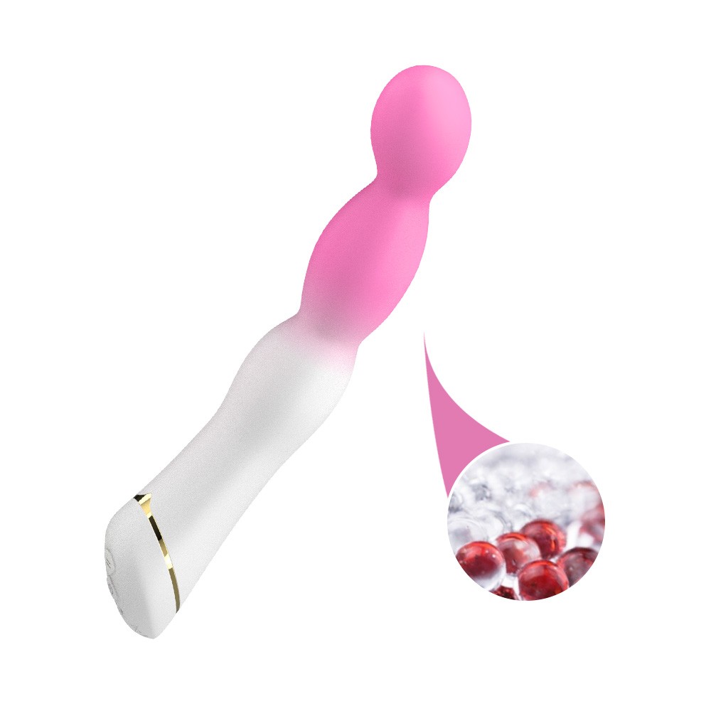 Гибкий вибратор-Елочка, 9 режимов вибрации, силикон, белый/розовый, 21,5х 3,3 см,