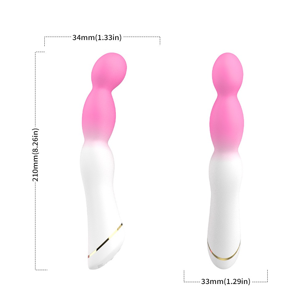 Гибкий вибратор-Елочка,  9 режимов вибрации, силикон, белый/розовый, 21,5х 3,3 см,