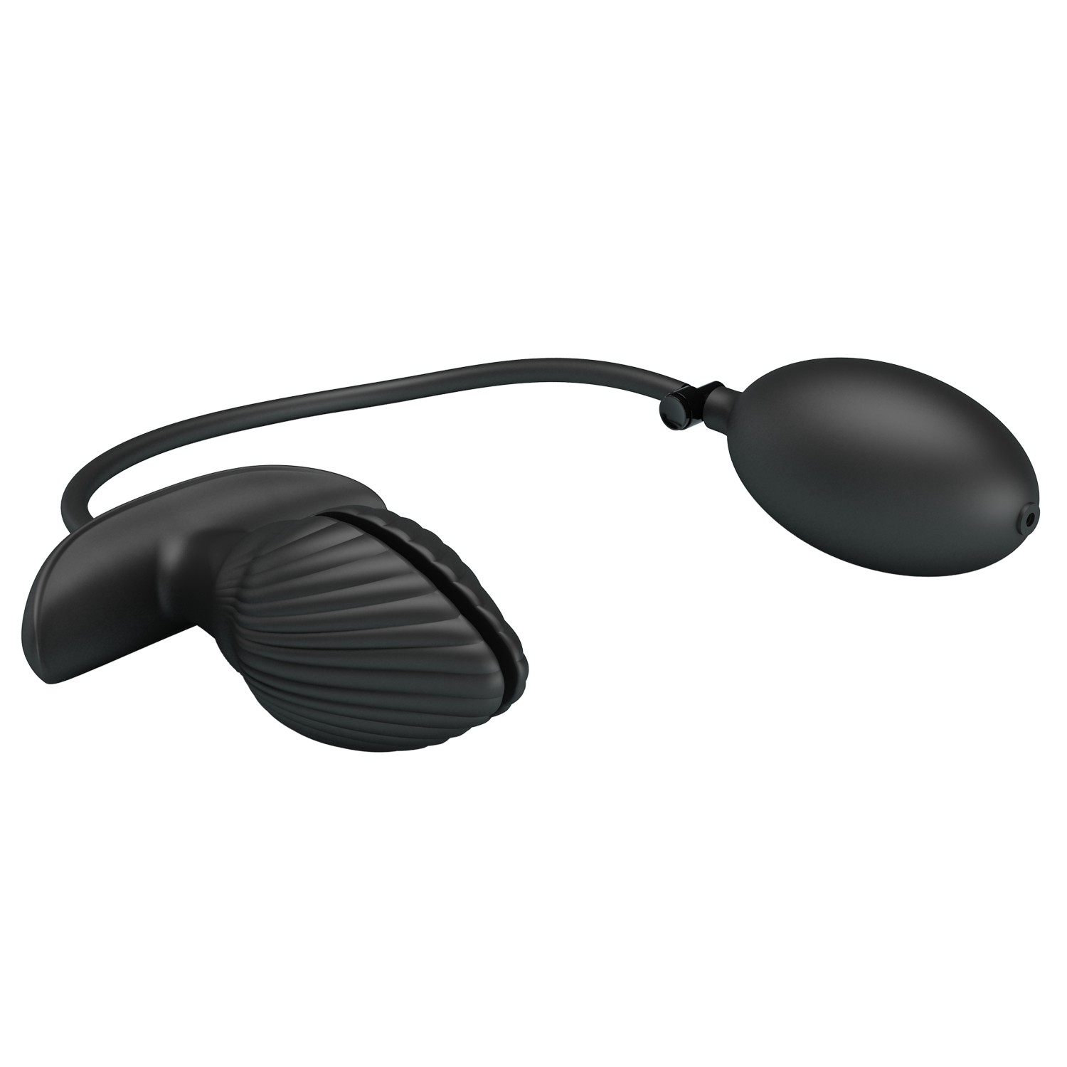 Анальная стимулятор-расширитель с грушей, 10 режимов вибрации, силикон, черный, 9,6х 4 см