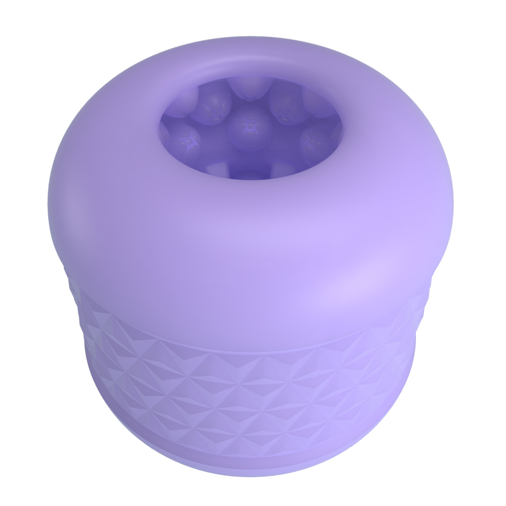 Компактный маструбатор  CARY с тестурированным каналом, силикон, сиреневый, 6х6 см