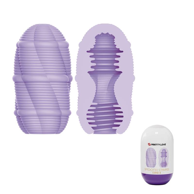 Мастурбатор-яйцо CUPID X SMOOTH STRIPES рельефный туннель, силикон, фиолетовый, 10х5,6 см Мастурбатор-яйцо CUPID X SMOOTH STRIPES рельефный туннель, силикон, фиолетовый, 10х5,6 см