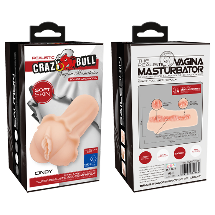 Мастурбатор-Вагина  CINDY реалистичный, внутренний рельеф, ТПЕ, телесный, 15х8х8 см