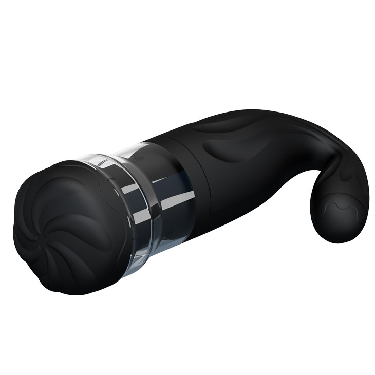 Мега-Мастурбатор BRETON возвратно-поступательный, 4 режима ротации, USB, ТПЕ+АВС-пластик, черная колба, 27х8 см